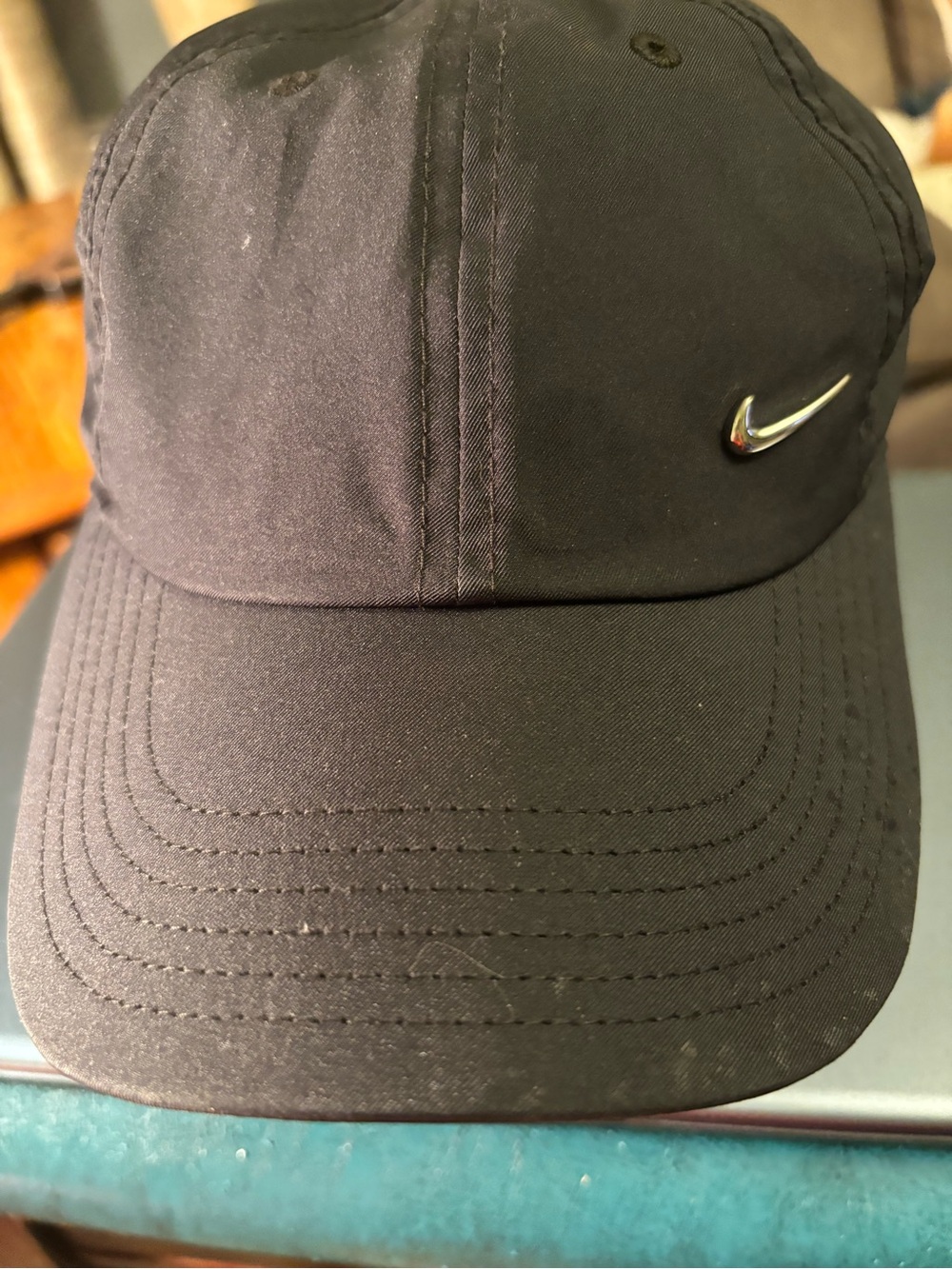 Nike Black Baseball Cap with Silver Swoosh